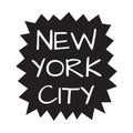 New York City text banner. NYC Graphic design for typography, t-shirt print, badge, logo or poster. Vector illustration. Royalty Free Stock Photo